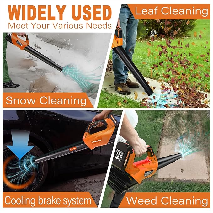 2026 Upgrade Leaf Blower, Leaf Blower Cordless with 2 * 2.6AH Batteries and Fast Charger, 450CFM &150MPH and 2 Speed Mode, Lightweight Electric Leaf Blowers for Lawn,Yard, Leaves, Dust,Snow Care