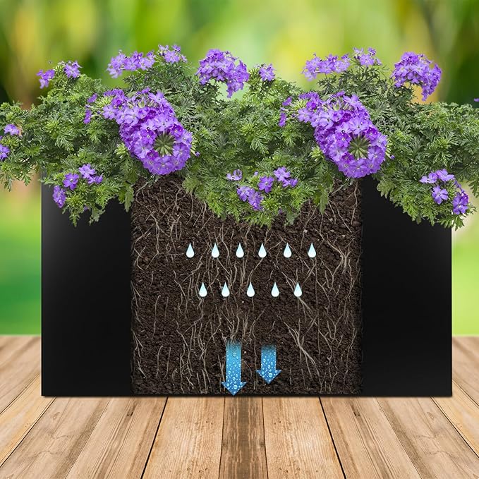 Meyoppm Metal Planter Box 36"x12"x20", Rectangular Steel Planter Box Frost Proof Rust Resistant Indoor&Outdoor, Heavy Duty Steel Planter for Commercial and Residential Use
