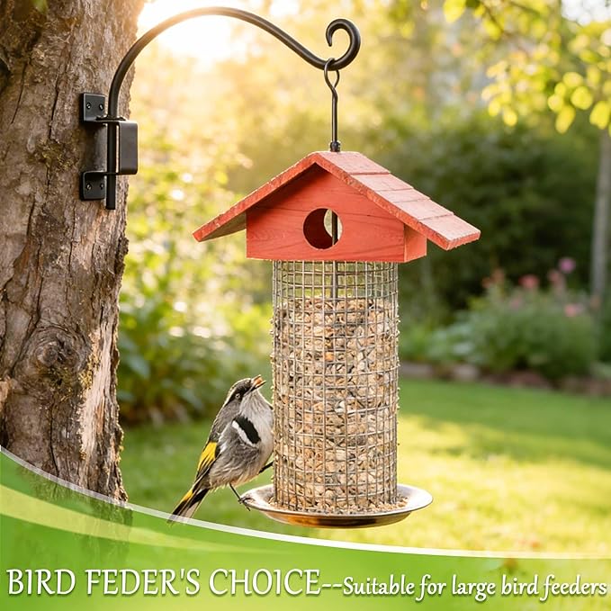 Lifyzoon Swivel Bird Feeder Hanger for Outside - 2Packs 16-Inch Swivel Plant Hooks for Outdoor, 30lbs Weight Capacity - Weather-Resistant Wall Hook for Wind Chimes, Flower Basket, Birdhouse