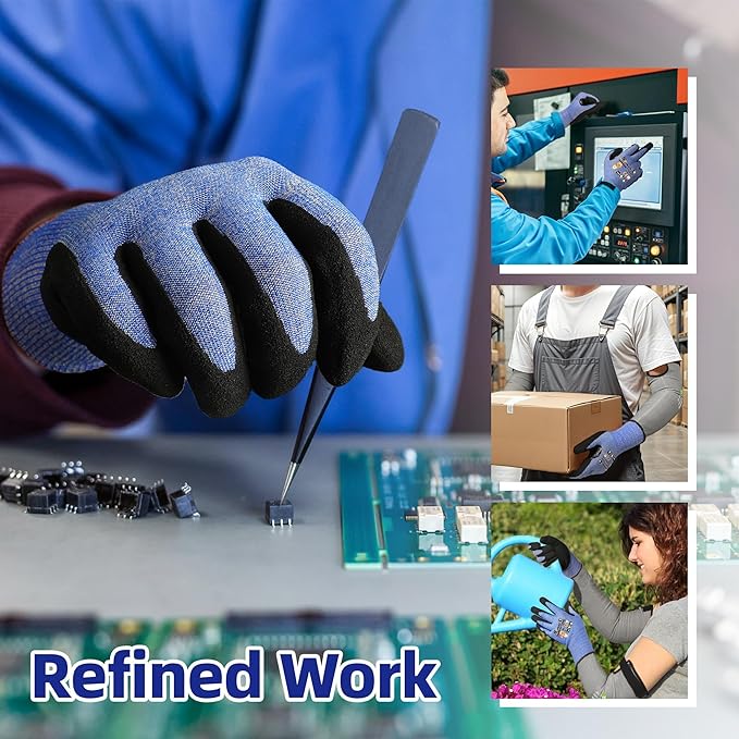 Schwer A4 AIR-SKIN Cut Resistant Work Gloves AR3900 with Extreme Lightweight & Thin, Grip Gloves for Fishing, Refined Work, Mechanic, Gardening, Touch-Screen, Non-PFAS, 3D-Comfort Fit, 150 Pair, L
