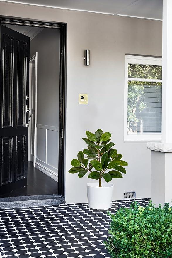 Briful Artificial Magnolia Tree in Black Pot – 26.3in Tall Faux Magnolia Greenery Plant Fake Potted Silk Tree for Home Office Room Kitchen Outdoor Porch Décor