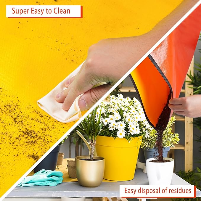 HNXTYAOB 3 Pcs 39.5"X31.5" Large Repotting Mat for House Plants Transplanting and Soil Mix Control, Gardening Gifts for Plant Lovers
