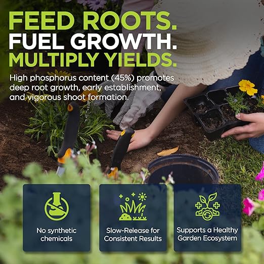Supply Solutions | 0-45-0 Triple Superphosphate with 13.5% Calcium | High Phosphorus Bloom Booster Fertilizer for Indoor Plants, Flowers, Orchids, Citrus, Lawns, Vegetables & Fruit Trees (25 Pounds)