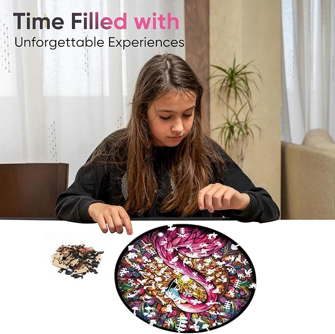 Qiuenisray Wooden Puzzles for Adults 500 Piece, Flamingo Jigsaw Puzzles, FSC Certified Unique Shape Adult Puzzles, Christmas Thanksgiving Gifts for Family Friend 16.5 x 16.5 in