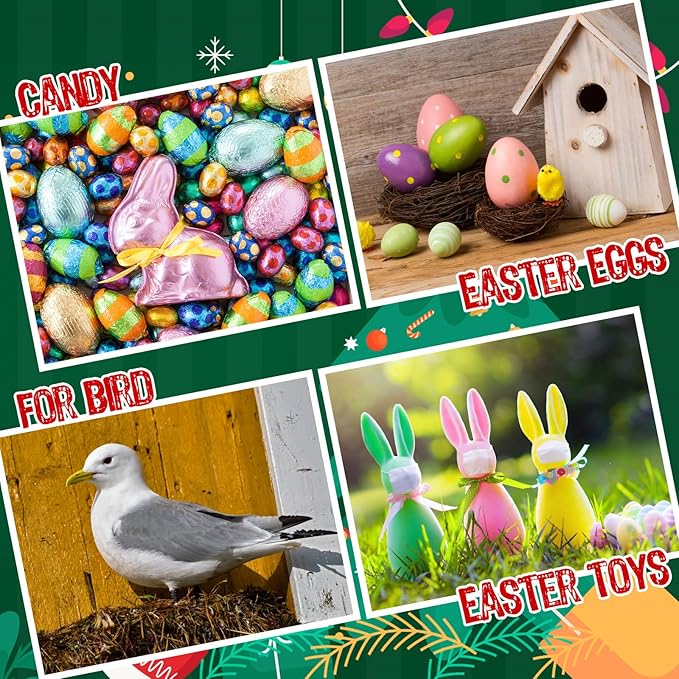 Therwen 2 Pcs Easter Artificial Bird Nest Crafts Birdhouse Nest Natural Rattan Nests for Easter Decor Home Party Wedding Patio Garden Yard Succulent Planter Moss Landscape DIY Terrarium (7.9 Inch)