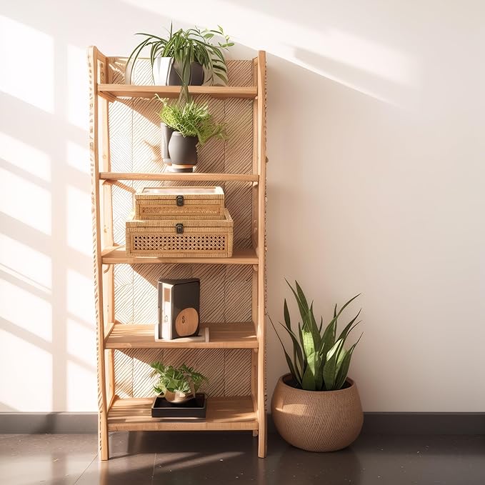Rattan and Cane Stacking Boxes with Glass Top Lid - Set of 2 for Boho, and Rustic Farmhouse Decor