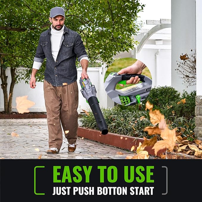 Electric Leaf Blower, 810 CFM Variable-Speed, 60-Volt Lithium-ion Cordless Leaf Blower with 5.0Ah Battery and Charger Included, Powerful for Yard Cleaning