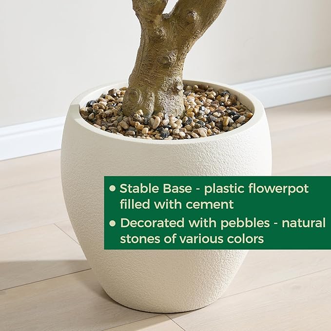 7FT Large Luxury Artificial Dracaena Reflexa Tree with Pot, Extra Lush Stereoscopic Shape, 5 Minutes Easy Set-up, Tall Indoor Fake Plant, Realistic Trunks & Leaves for Home, Office Décor