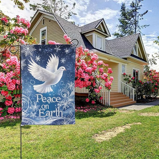 Snow And Dove Garden Flag 12x18 Inch Double Sided All-Weather Polyester Outdoor Flag For Patio Lawn Yard And Garden Welcome Decor