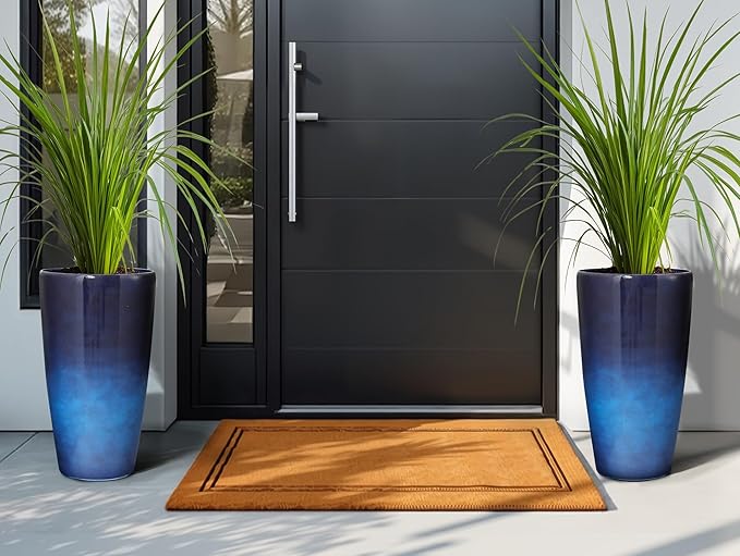 Ultym 22.8" H Gradient Blue Planters for Outdoor Plants, Set of 2 Large Flower Pot with Drainage Hole, Weather-Resistant for Porch,Garden,Patio or Indoor Use