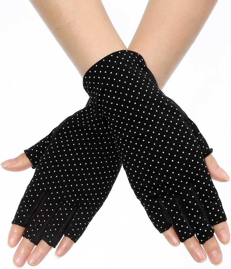 Maxdot Sun Gloves for Women UV Protection Fingerless Non Slip Sunscreen Driving Gloves for Summer Outdoor