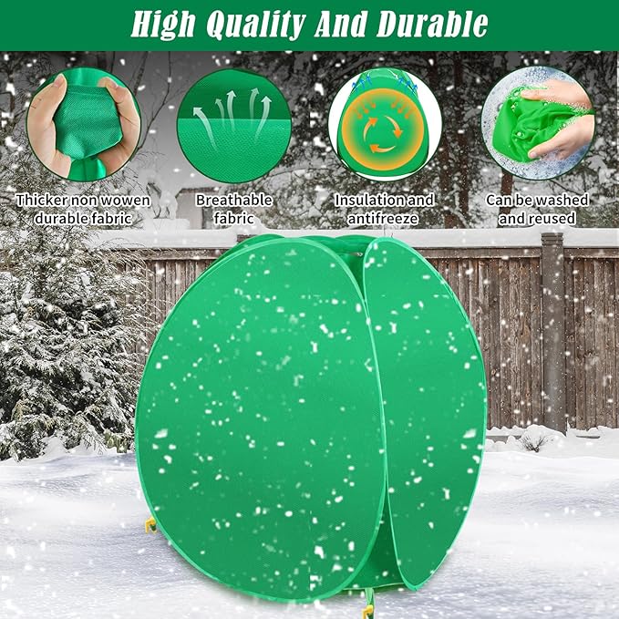 4 Pack Plant Covers Freeze Protection, 28x28x33" Winter Shrub Frost Covers for Outdoor Plants, Warm Plant Protectors Tent for Protecting Fruit Tree Potted Plants and Shrub from Freezing Animals Eating