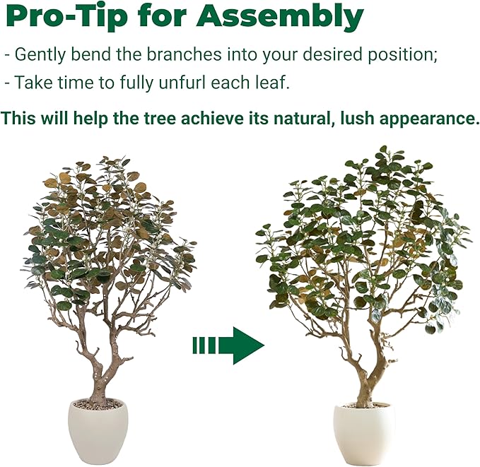 7 FT Large Luxury Artificial Bodhi Tree with Pot, Tall Faux Tree, Extra Lush Stereoscopic Shape, 5 Minutes Easy Set-up, Realistic Potted Silk Indoor Plants with Lifelike Branches & Leaves & Fruits