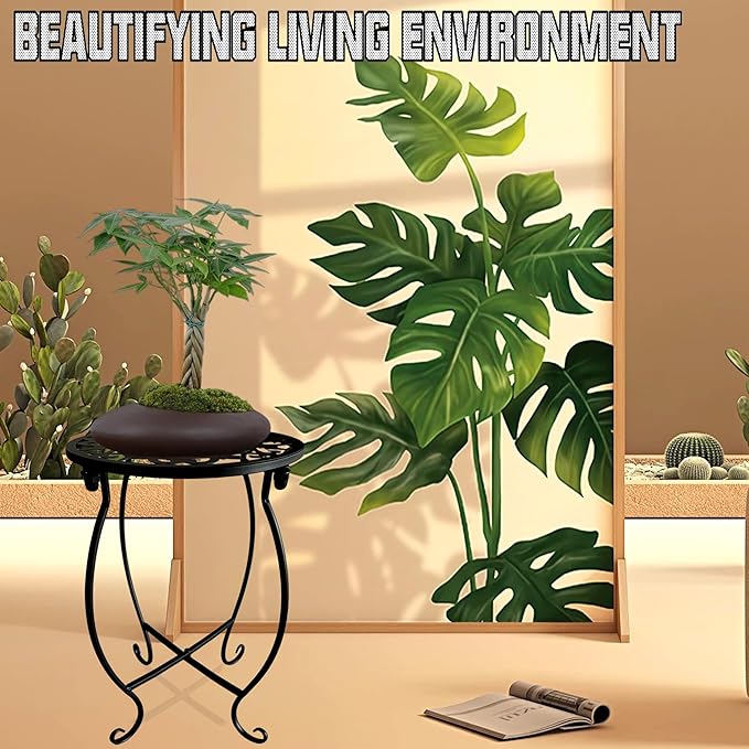 EKINIYAR Plant Stand Indoor Outdoor, Metal Plant Stand for Indoor Plants Iron Art Flower Pot Holder Stand Decoration Shelf Racks for Single Planter Use in Garden Patio Corner 1 Count