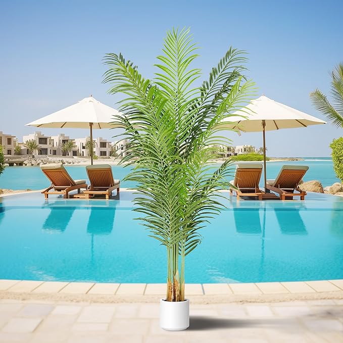 ProDeco Artificial Palm Tree for Home Decor Indoor 6Ft Large Tall Fake Plants Faux Tropical Areca Palm Silk Floor Plant in Pot Living Room Office Garden Decoration Housewarming Gift (2, 6 Feet)