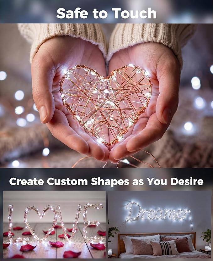 Plug-in Fairy Lights, 66 Ft 200 LED String Light with Remote, 8 Modes, Timer and Dimming Twinkle Lights for Indoor, Bedroom, Party, Decoration, Holiday, Cold White