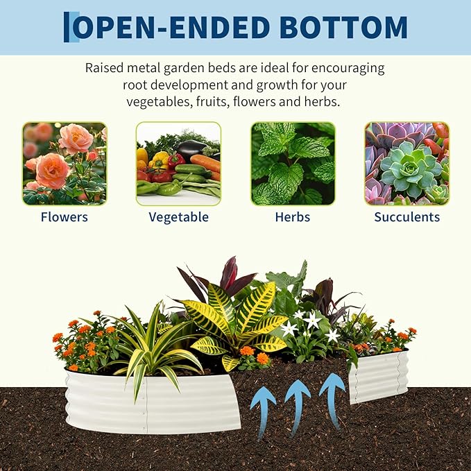 2 Pack Galvanized Raised Garden Beds - 8x4x1.5ft Planter Box for Vegetables, Flowers, Rust-Resistant Garden Box, Easy Assembly Raised Beds, Durable Planters for Outdoor Plants, Beige
