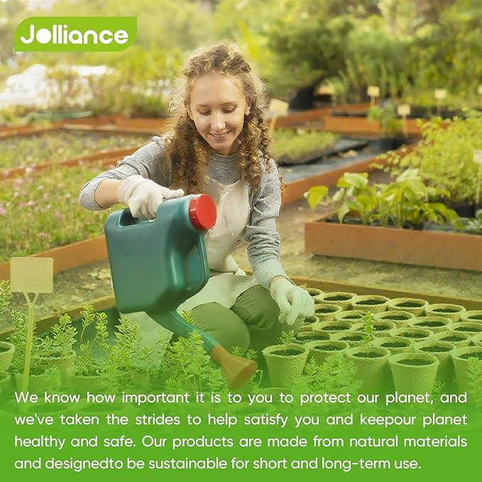 Jolliance 60 Pack 4” Peat Pots for Seeding with 60Pcs Plant Labels, Biodegradable Seed Starter Pots with Drainage Holes, Garden Germination Nursery Pots