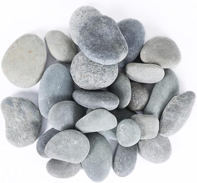 Ausluru 11LB Stones Pebbles River Rocks, 100% Natural Hand-Picked Premium Decorative Pebbles, Ideal for Garden Landscaping, Home Decor, Aquariums, Painting, Crafting and Gifts, Green