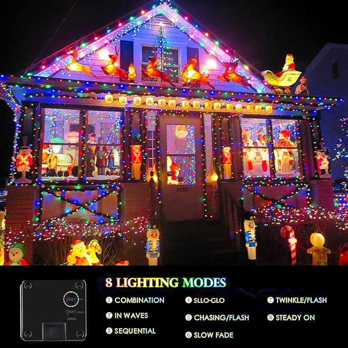 Extra-Long Solar String Lights Outdoor, 4-Pack 400 LED Solar Fairy Lights for Outside Waterproof, Copper Wire 8 Modes Solar Powered Twinkle Lights for Tree Garden Party Xmas Wedding Decor(Multicolor)