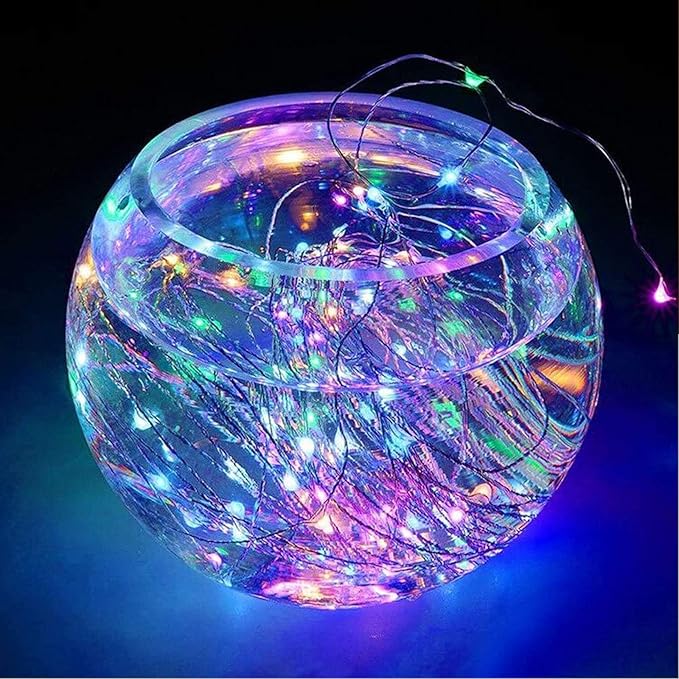 RUICHEN Silver Wire 66 Ft 200 LED USB Fairy String Lights with On/Off Switch (Multicolor)