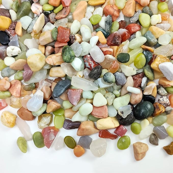 FANTIAN Succulent Rocks, 3/8 Inch Polished Pebbles for Indoor Plants, Decorative River Rocks for Plants Indoor, Vase Fillers, Cactus Planters, Bird Bath, Fountain, Outdoor Garden Landscaping
