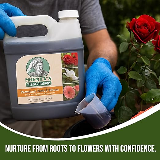 PlantVantage Root & Bloom Liquid Fertilizer - Concentrated Liquid Plant Fertilizer for Strong Roots & Bigger Blooms, Plant Food for Trees, Flowers & Vegetables, Soil or Foliar Application, 32 oz