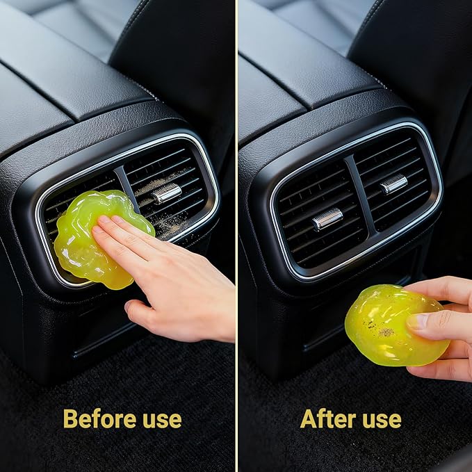 ColorCoral Car Cleaning Gel (Lemon Scent,Yellow),Reusable Dust Cleaning Gel for Car Interior Cleaning Kit, Auto Vent Cleaner，Keyboard Cleaner Gel for Cleaning Dust and Debris from Corners, Crevices