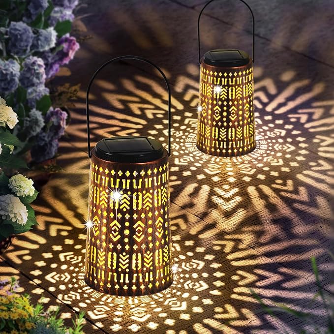 Solar Lanterns Outdoor Waterproof, Hanging Solar Lantern Garden Decor, Decorative Lights for Yard, Patio, Lawn, Porch, Unique Housewarming Gifts (Garden)