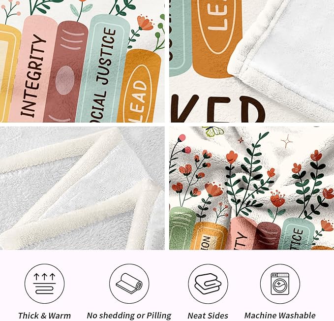 Glydein Social Worker Gifts for Women, Flannel Soft Blanket Office Decor, Social Worker Appreciation Graduation Retirement Gifts, Workers Must Haves - 50" x 60"