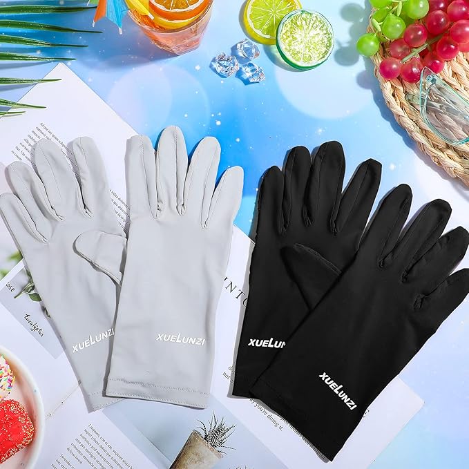 Loopeer 2 Packs Women Sun Protection Driving UV Gloves Full Finger Touchscreen Non Slip Breathable Summer Outdoor Gloves