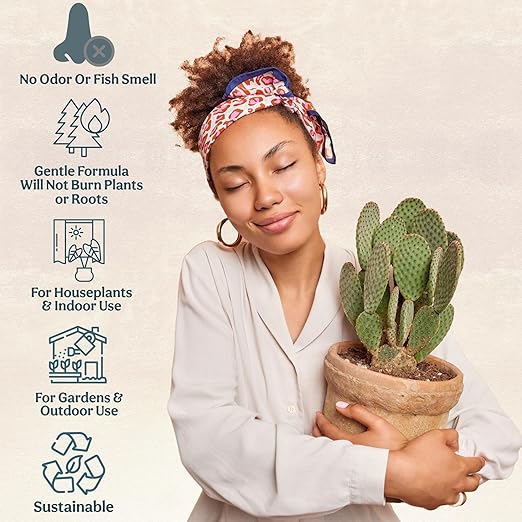 Grow Queen Complete Organic Cactus & Succulent Fertilizer, Succulent Plant Food & Cactus Food, Bonsai, Snake Plant Fertilizer, 11 Servings Fast & Slow Release Feeds up to 44 Plants 8 Months