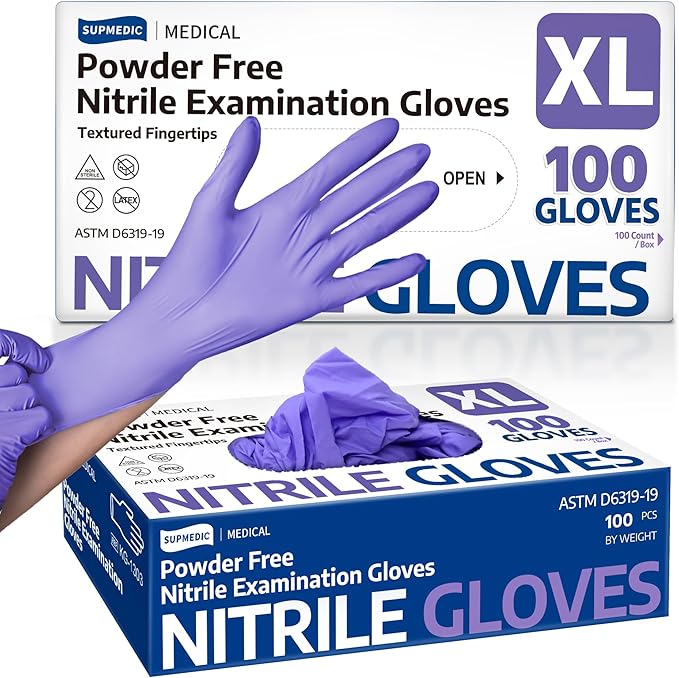 Medical Soft Max™ Nitrile Disposable Gloves, 100 Ct Latex-Free Powder-Free Food Safe Cooking Cleaning Lab Exam Glove