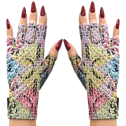 ManiGlovz - The ORIGINAL UPF 50+ UV Light Protective Nail Gloves | Gel Manicure and Anti UV Fingerless Gloves for Women | Can be Used as Sun Protection Gloves for Driving | Upscale