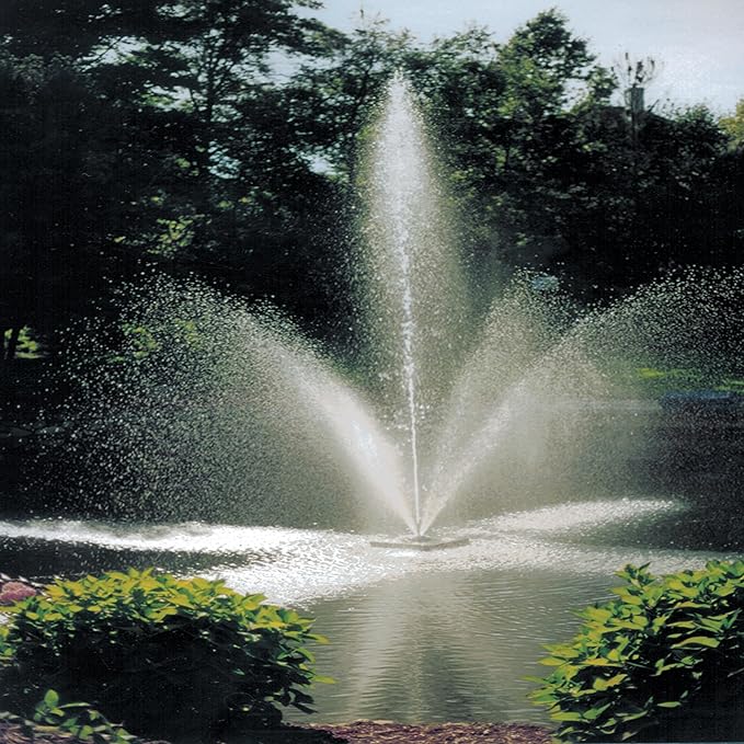 Scott Aerator Clover Big Shot Fountain - 1/2 HP 115V Pond Aerator with 70FT Electric Cord |Efficient Pond Aeration System |Aerating Fountain for Lakes & Ponds |Decorative Pond Fountain | Made in USA