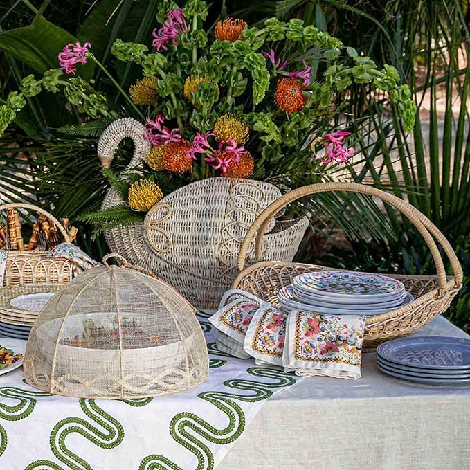 Juliska Provence Rattan Rectangular Planter - Whitewash