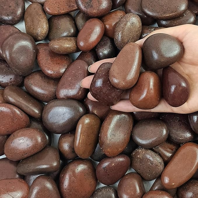 FANTIAN 20 lbs Red River Rocks for Landscaping, 1-2 Inch Polished Pebbles for Indoor Plants, Decorative Rocks Stones for Plants, Vases, Aquariums, Fountains, Pathways, Backyard and Garden