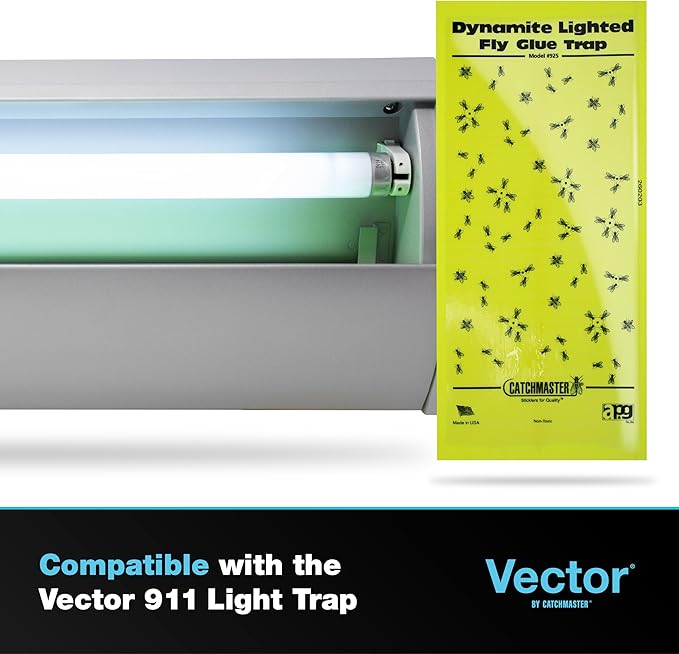 Catchmaster Pro Series Flying Insect Light Trap Replacement Board 5-PK, UV Light Fly Trap Refill, Adhesive Glue Boards, Bug Catcher, UV Lamp Mosquito Catcher, Home & Garage Pest Control