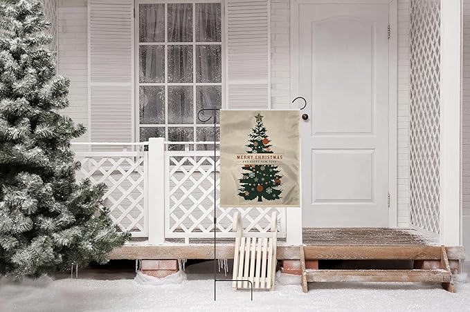 AGAS Christmas Flags 12 x 18 Inch, 200D Nylon Small Vertical Yard Flag Christmas Outside Decor for Christmas Winter Holiday Party Garden Patio Lawn New Year Decorations - No Pole Included