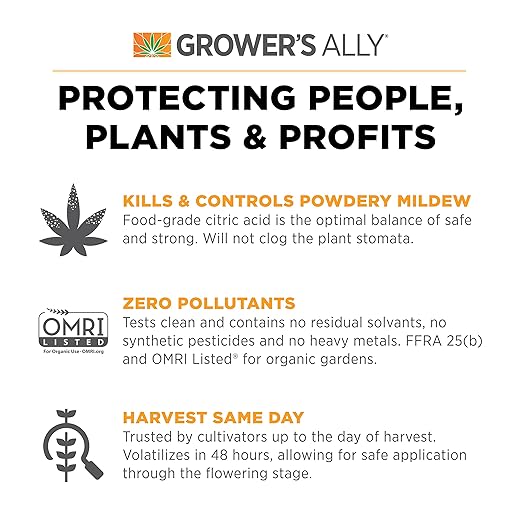 Grower's Ally Fungicide for Plants Concentrate - Indoor Outdoor Plant Fungicide Treatment Control for Powdery Mildew, Alternaria Blight, Rot, Fungus - Trusted by Cultivators - 32 Oz, Makes 20 Gallons