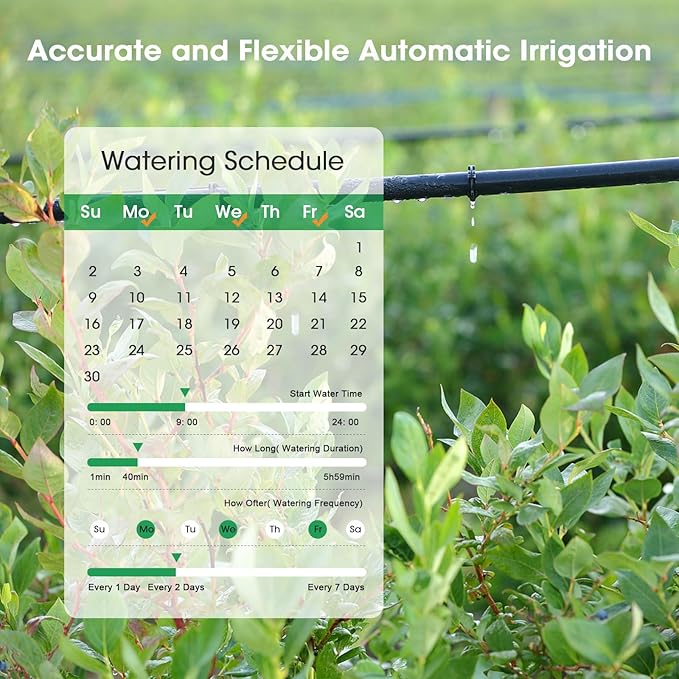 WiFi Water Timer for Garden Hose with Brass Inlet,Smart Hose Timer with WiFi Hub, APP & Voice Control,Up to 20 Watering Plans, 2-Zone Sprinkler Drip Irrigation System Controller for Yard Lawn Watering