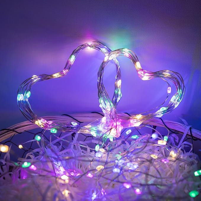 Fairy Lights Plug in,200FT 600LEDs Waterproof Led String Lights,8 Modes Remote Twinkle Light for Outdoor Indoor Christmas Wedding Birthday Garden Party Decorations,Silver Wire,Multicolor