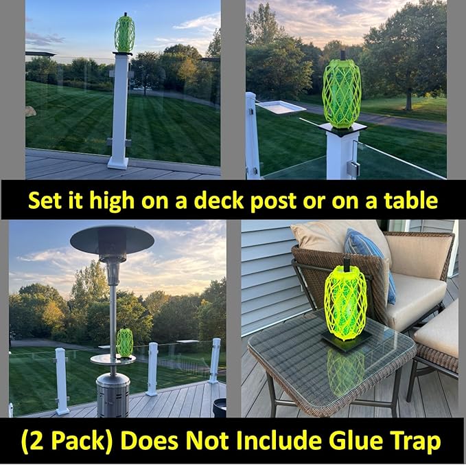 Keyfit Tools StickyStand (2 Pack) Wasp Yellow Jacket Glue Stick Trap Stand For Flat Surface Like Tables Decks & Patios Weighted Stand Wind Resistant ~Does Not Include Traps
