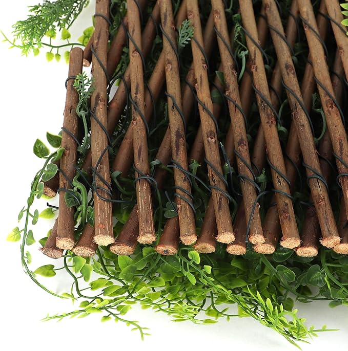 3rd Street Inn™ Leaf Trellis - Bamboo Greenery Panel - Boxwood and Ivy Privacy Fence Substitute - DIY Flexible Fencing (4, Juniper)
