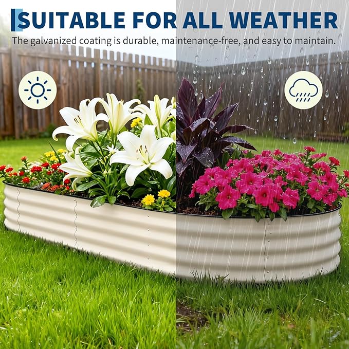 2 Pack Galvanized Raised Garden Beds - 10x4x1.5ft Planter Box for Vegetables, Flowers, Rust-Resistant Garden Box, Easy Assembly Raised Beds, Durable Planters for Outdoor Plants