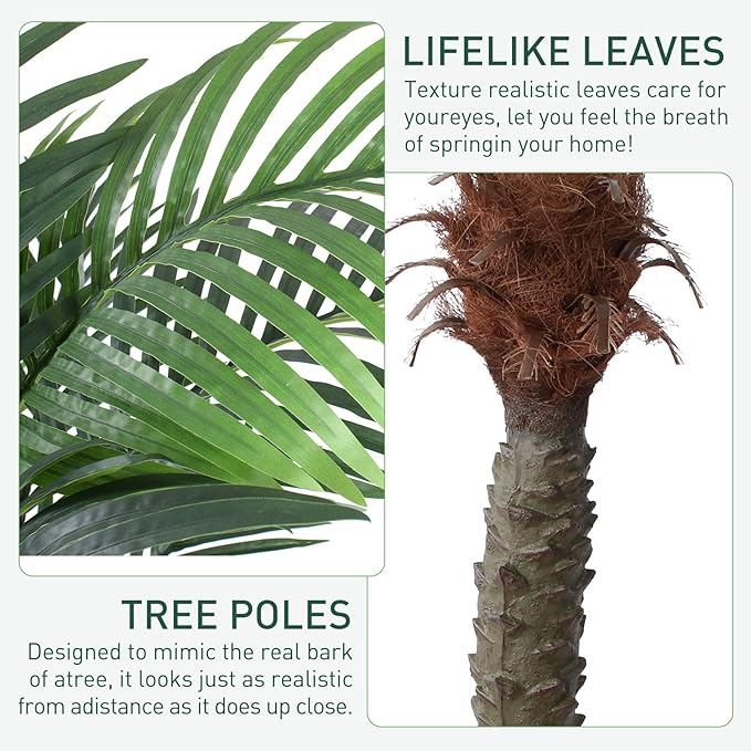 YEPDIN 7 FT Fake Palm Tree,Tall Artificial Palm Trees for Outdoor Indoor Decor,Faux Phoenix Palm Plants for Outside Patio Pool Coastal Home Office Living Room