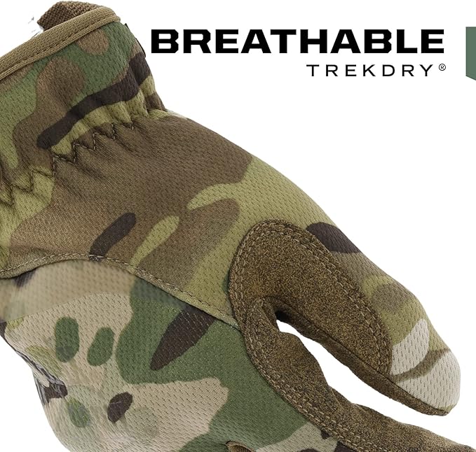 Mechanix Wear: FastFit Tactical Gloves with Elastic Cuff for Secure Fit, Work Gloves with Flexible Grip for Multi-Purpose Use, Durable Touchscreen Capable Safety Gloves for Men (MultiCam, Medium)