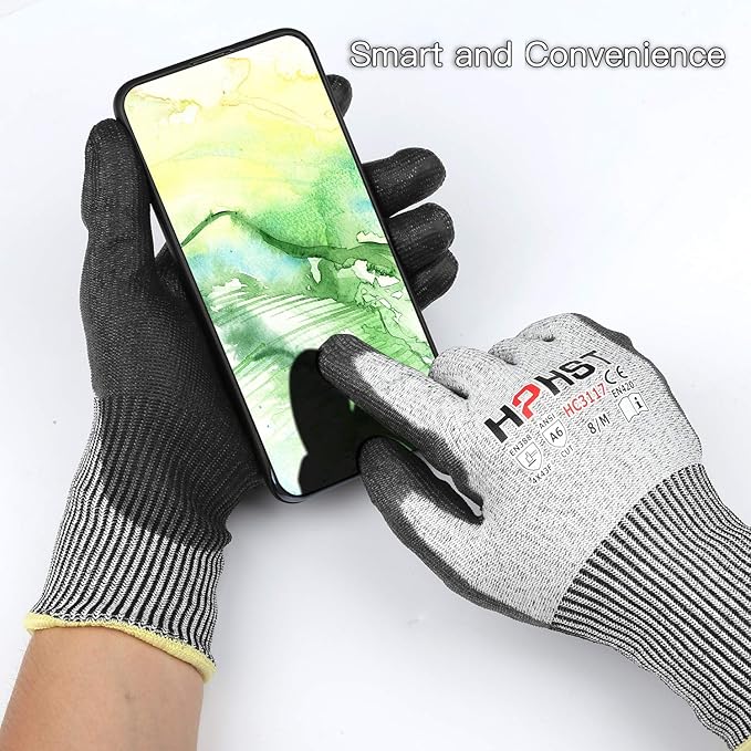 Cut Resistant Gloves Level A6 Cut Proof Work Gloves Smart Touch