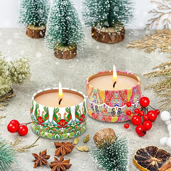 Scented Candles Gift Set, 3 Pack Candles for Home Scented, Long Lasting Soy Wax Aromatherapy Candle Set, Gifts for Women with Gift Box, Baby Shower Prizes (Rose.Vanilla.Orange)