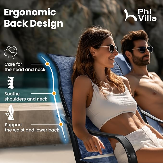 PHI VILLA 9 Piece Outdoor Patio Dining Set, Large Square Metal Dining Table and 8 Outdoor Swivel Dining Chairs, Patio Table and Blue Chair Furniture Dining Set for 8 Person